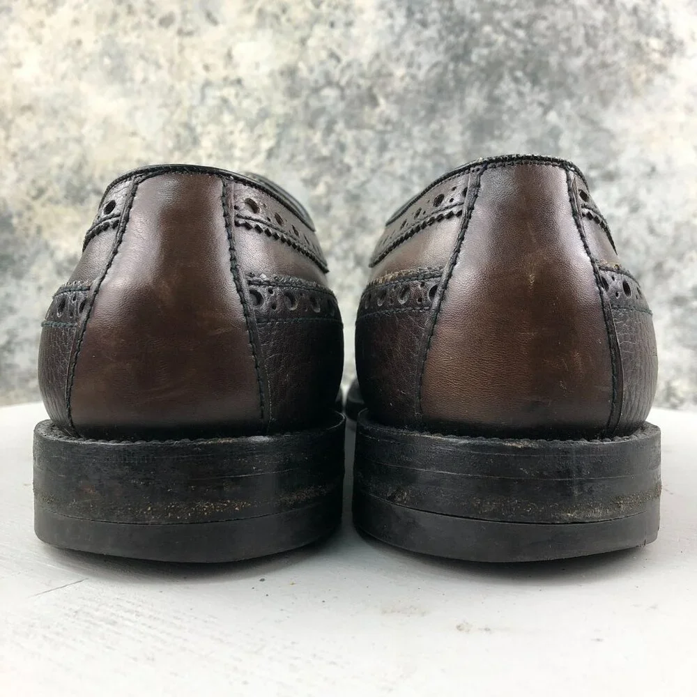 Nunn Bush VTG Men's Size 12 Brown Ankle Fashioned Custom Grade Wingtip Oxfords